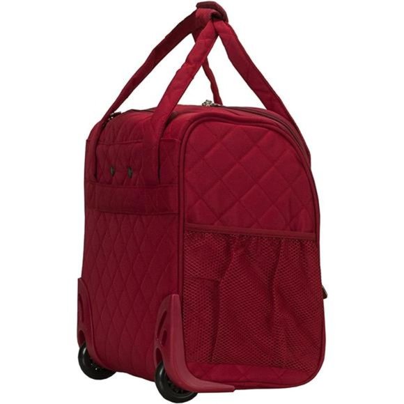 Upright Wheeled Underseater Luggage, Red, Carry-On 15-Inch - Picture 3 of 7